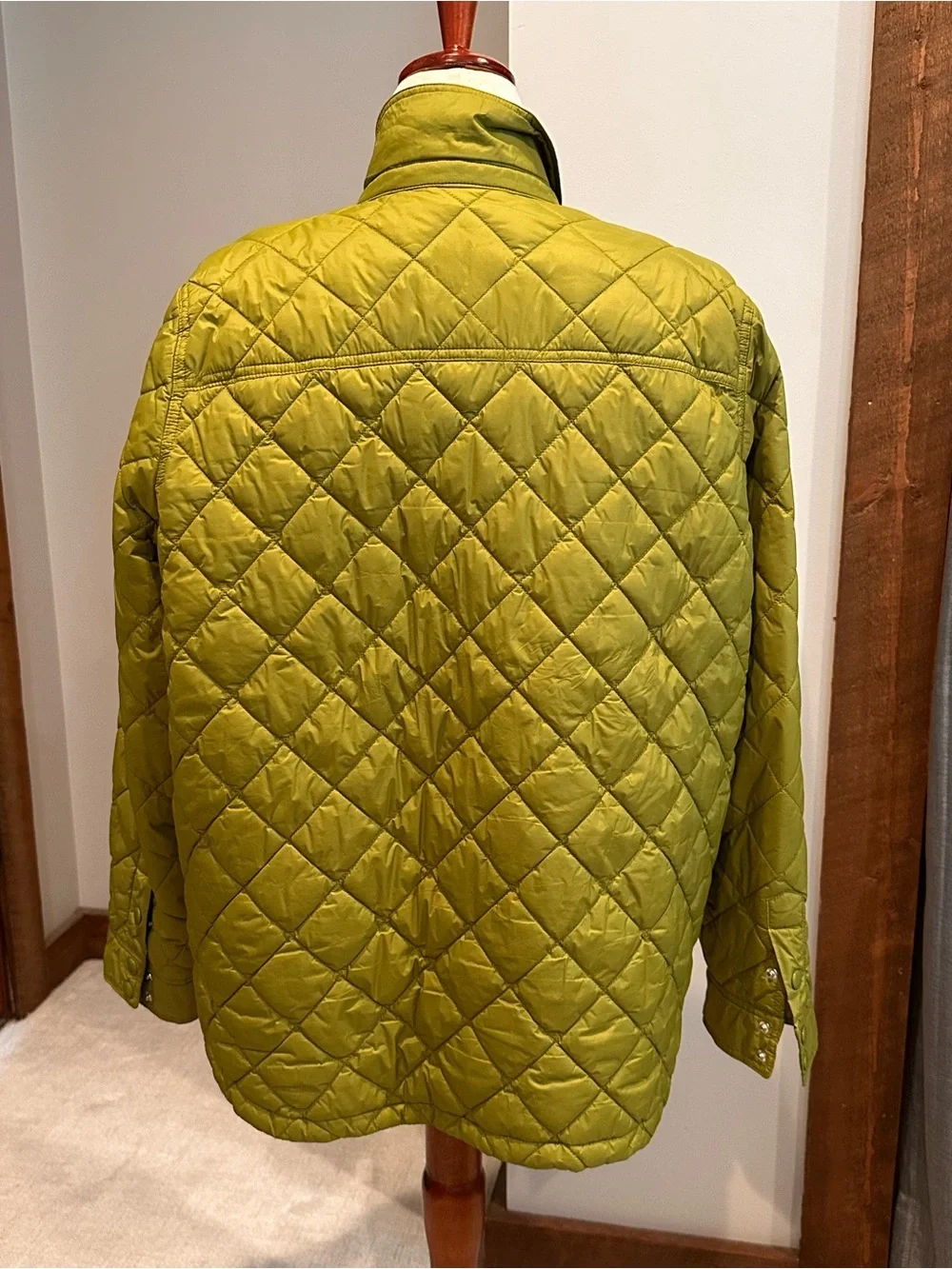 J. Crew Quilted Olive-Styley Snap-Front Jacket